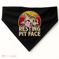 Dog Pitbull Resting Pit Face Funny Gift For Pitbull Lovers Gift USA-Made Doggie Bandana thumb 0