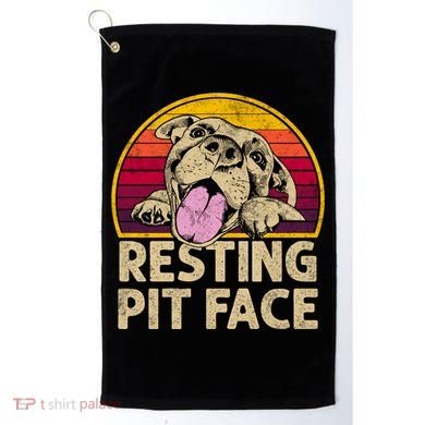 Dog Pitbull Resting Pit Face Funny Gift For Pitbull Lovers Gift Golf Towel