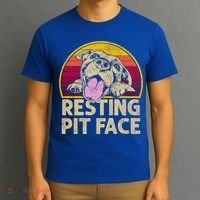 Dog Pitbull Resting Pit Face Funny Gift For Pitbull Lovers Gift T-Shirt thumb 3