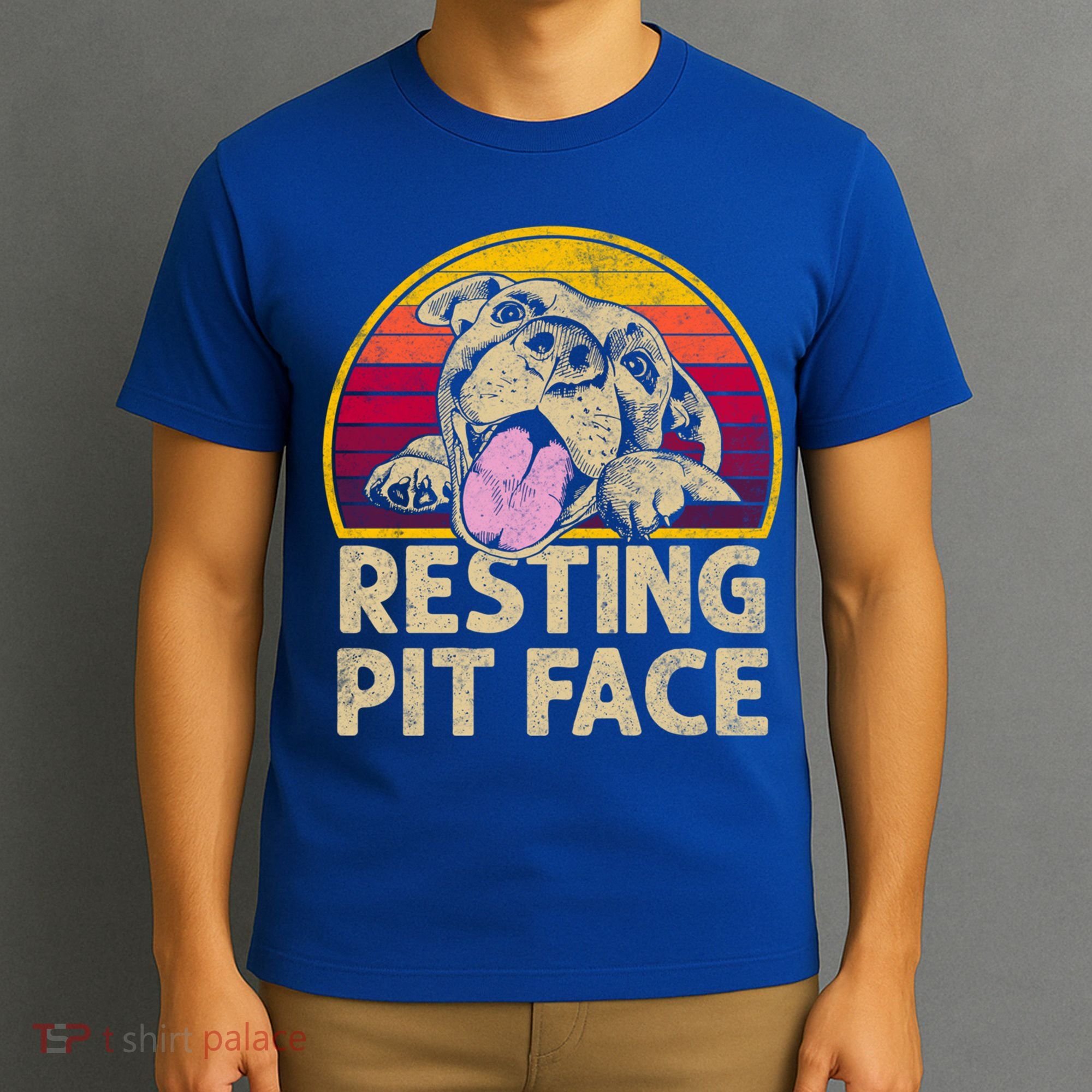 Dog Pitbull Resting Pit Face Funny Gift For Pitbull Lovers Gift T-Shirt