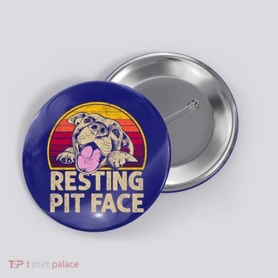 Dog Pitbull Resting Pit Face Funny Gift For Pitbull Lovers Gift Button