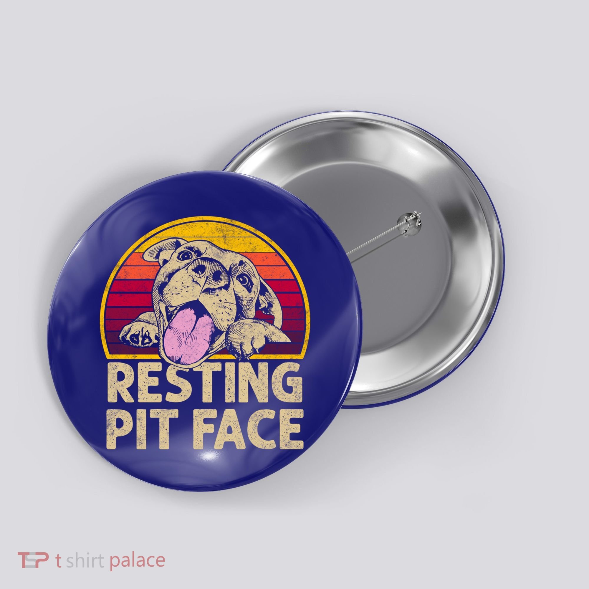 Dog Pitbull Resting Pit Face Funny Gift For Pitbull Lovers Gift Button