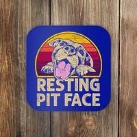 Dog Pitbull Resting Pit Face Funny Gift For Pitbull Lovers Gift Coaster thumb 0