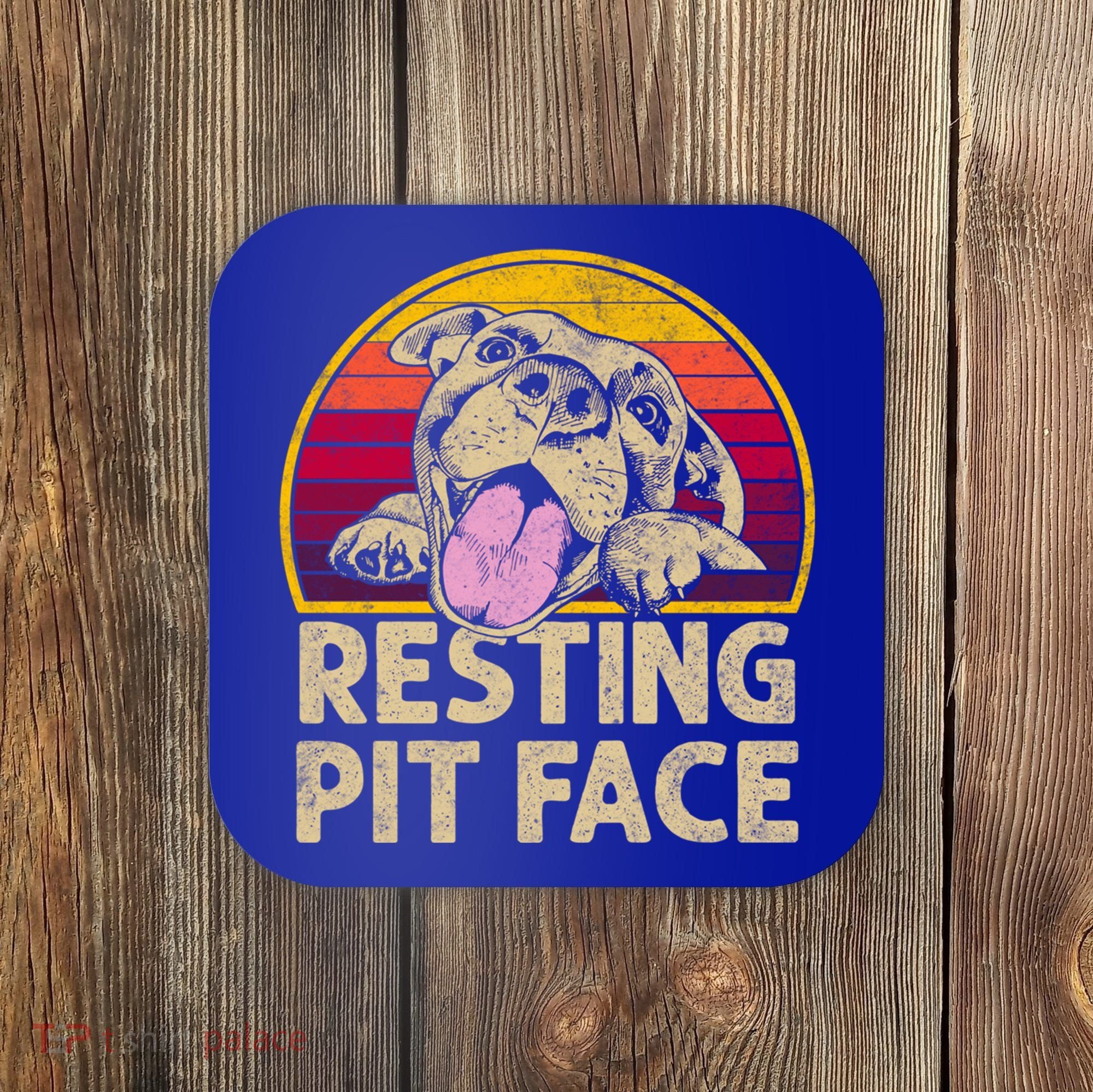 Dog Pitbull Resting Pit Face Funny Gift For Pitbull Lovers Gift Coaster