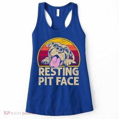 Dog Pitbull Resting Pit Face Funny Gift For Pitbull Lovers Gift Women's Tank Top