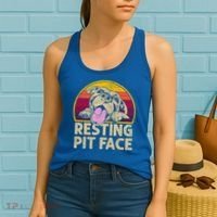 Dog Pitbull Resting Pit Face Funny Gift For Pitbull Lovers Gift Women's Tank Top thumb 2