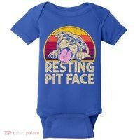 Dog Pitbull Resting Pit Face Funny Gift For Pitbull Lovers Gift Baby Bodysuit thumb 0