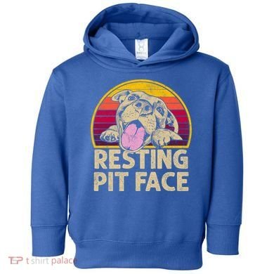 Dog Pitbull Resting Pit Face Funny Gift For Pitbull Lovers Gift Toddler Hoodie