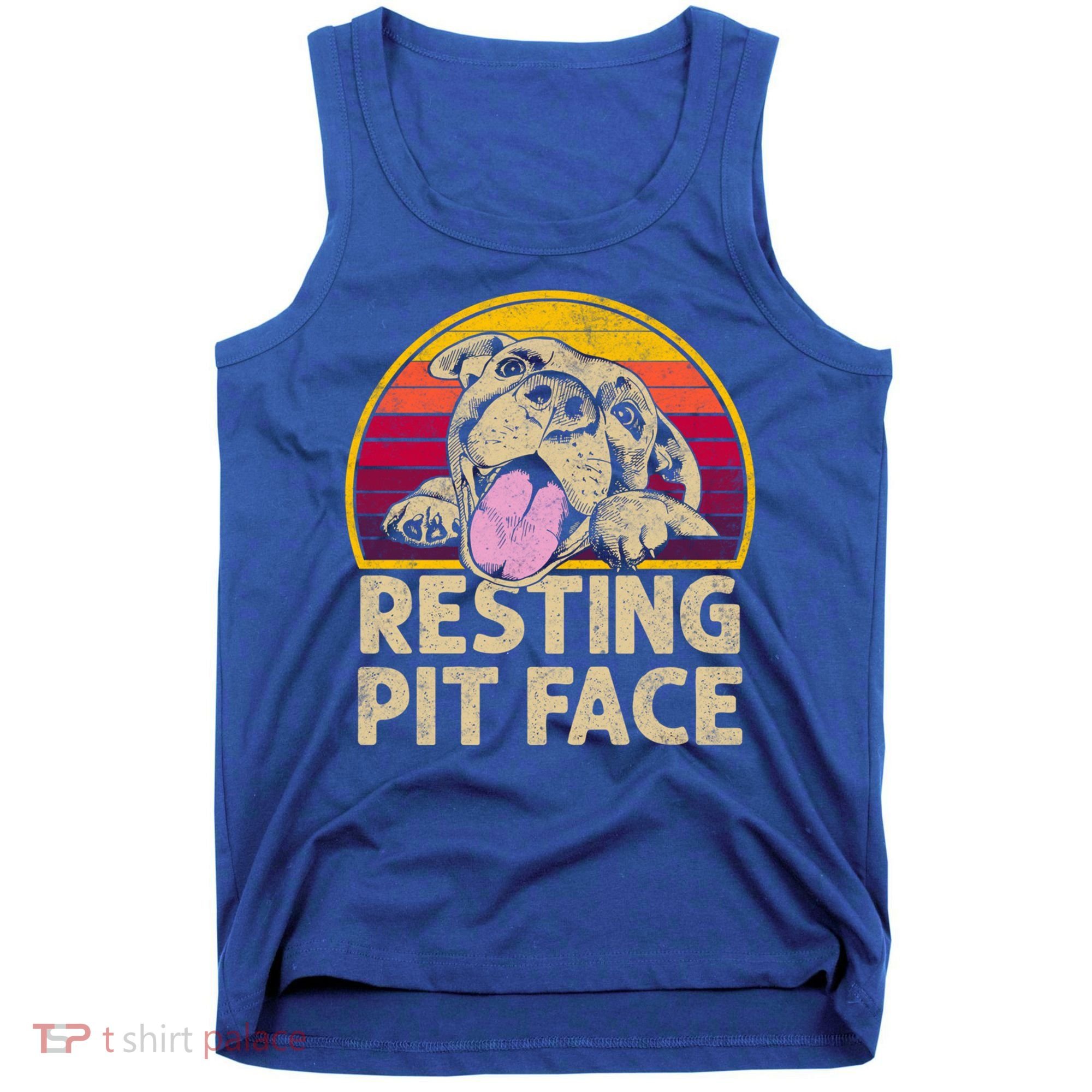 Dog Pitbull Resting Pit Face Funny Gift For Pitbull Lovers Gift Tank Top