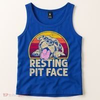 Dog Pitbull Resting Pit Face Funny Gift For Pitbull Lovers Gift Tank Top thumb 2