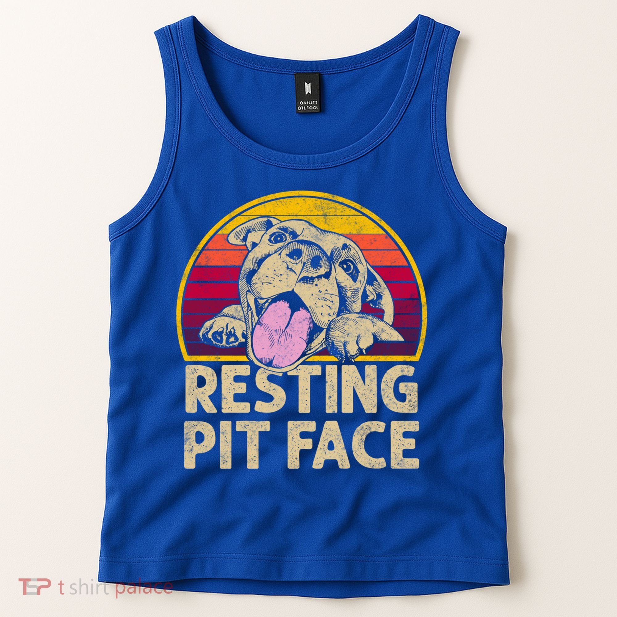 Dog Pitbull Resting Pit Face Funny Gift For Pitbull Lovers Gift Tank Top