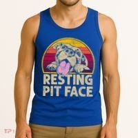 Dog Pitbull Resting Pit Face Funny Gift For Pitbull Lovers Gift Tank Top thumb 3