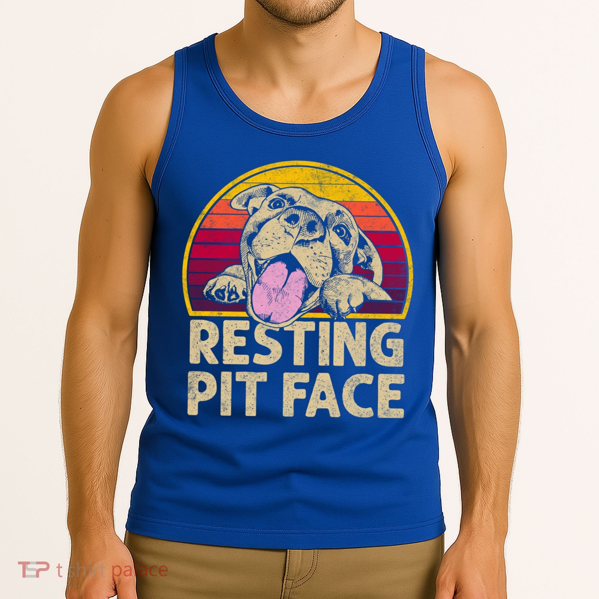 Dog Pitbull Resting Pit Face Funny Gift For Pitbull Lovers Gift Tank Top