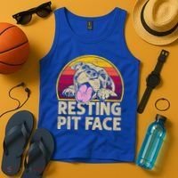 Dog Pitbull Resting Pit Face Funny Gift For Pitbull Lovers Gift Tank Top thumb 4