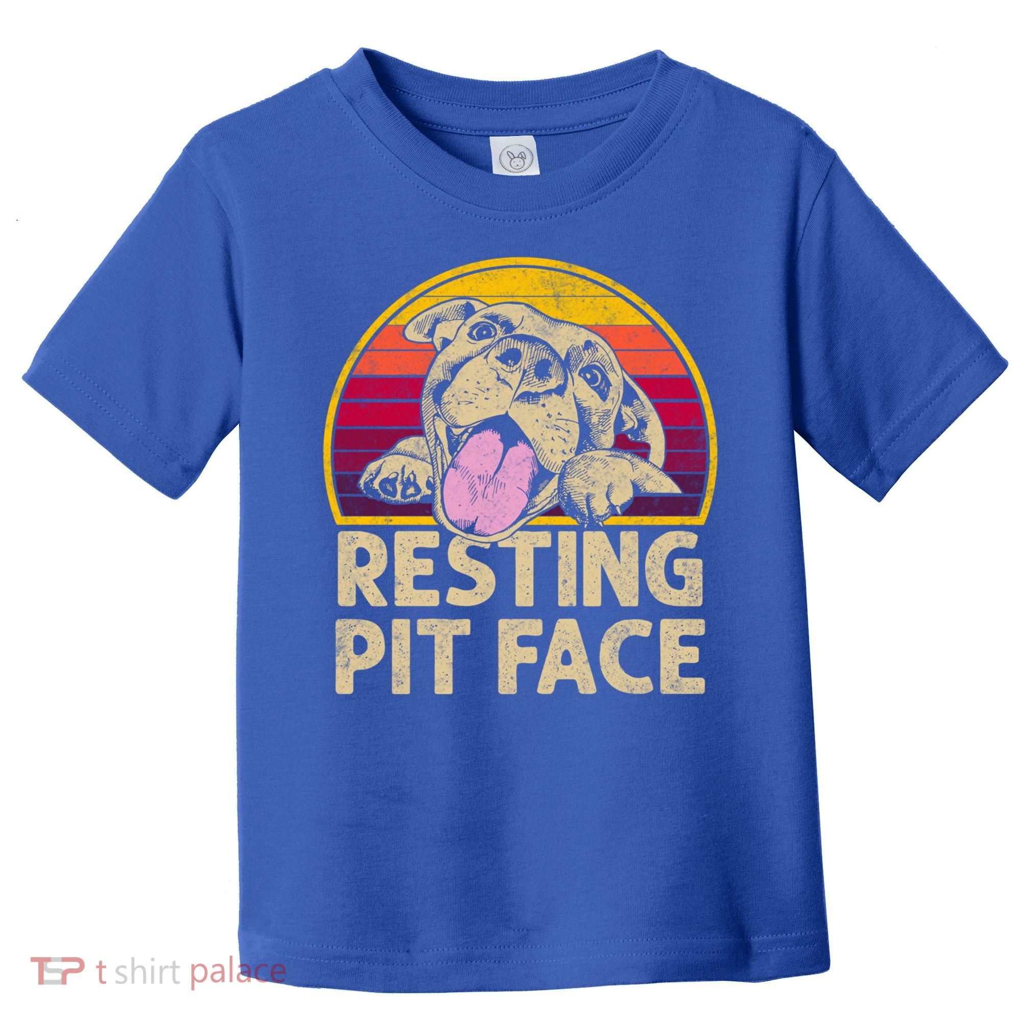 Dog Pitbull Resting Pit Face Funny Gift For Pitbull Lovers Gift Toddler T-Shirt