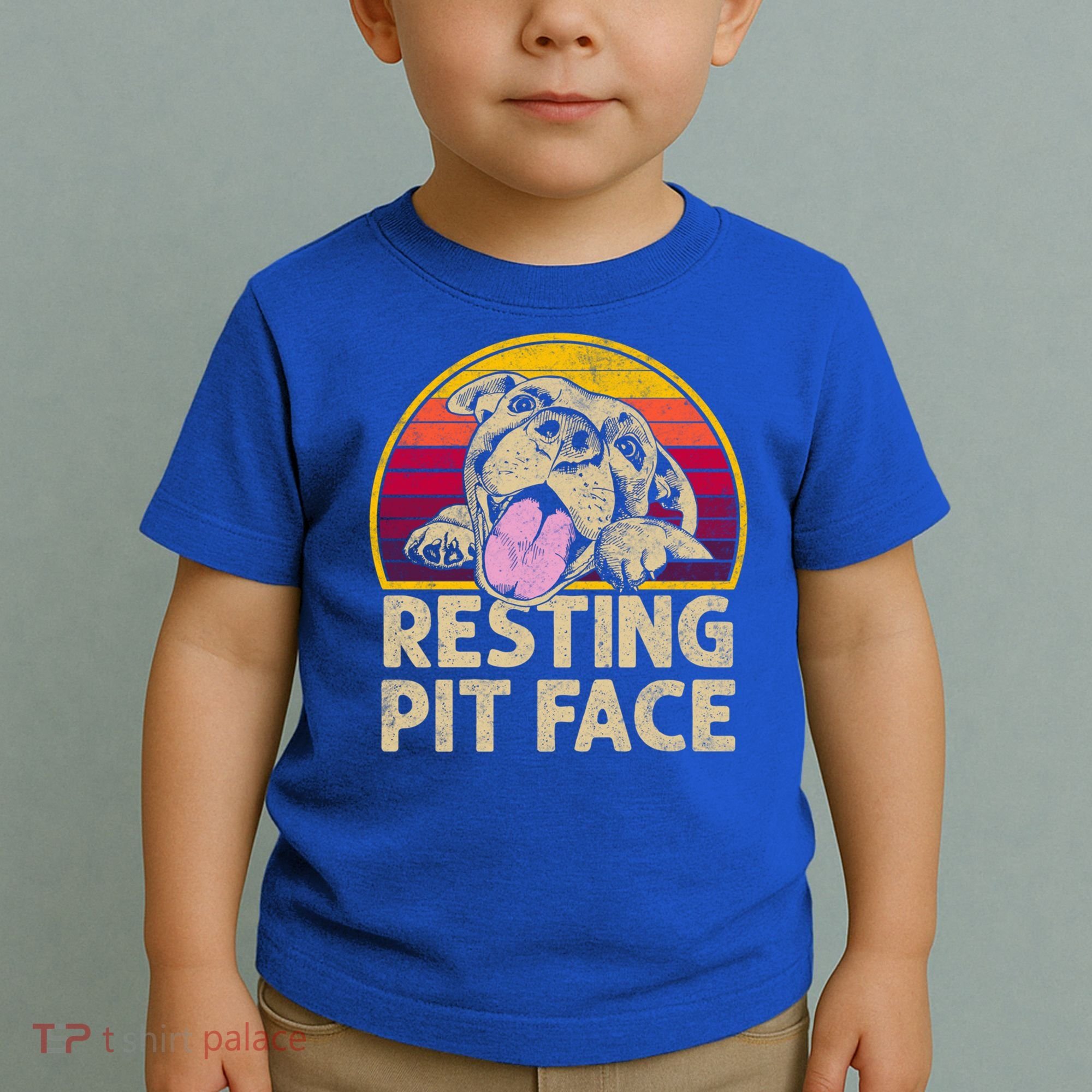 Dog Pitbull Resting Pit Face Funny Gift For Pitbull Lovers Gift Toddler T-Shirt