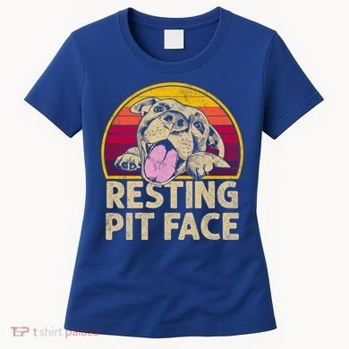 Dog Pitbull Resting Pit Face Funny Gift For Pitbull Lovers Gift Women's T-Shirt