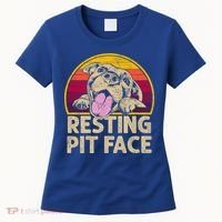 Dog Pitbull Resting Pit Face Funny Gift For Pitbull Lovers Gift Women's T-Shirt thumb 0