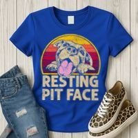 Dog Pitbull Resting Pit Face Funny Gift For Pitbull Lovers Gift Women's T-Shirt thumb 3