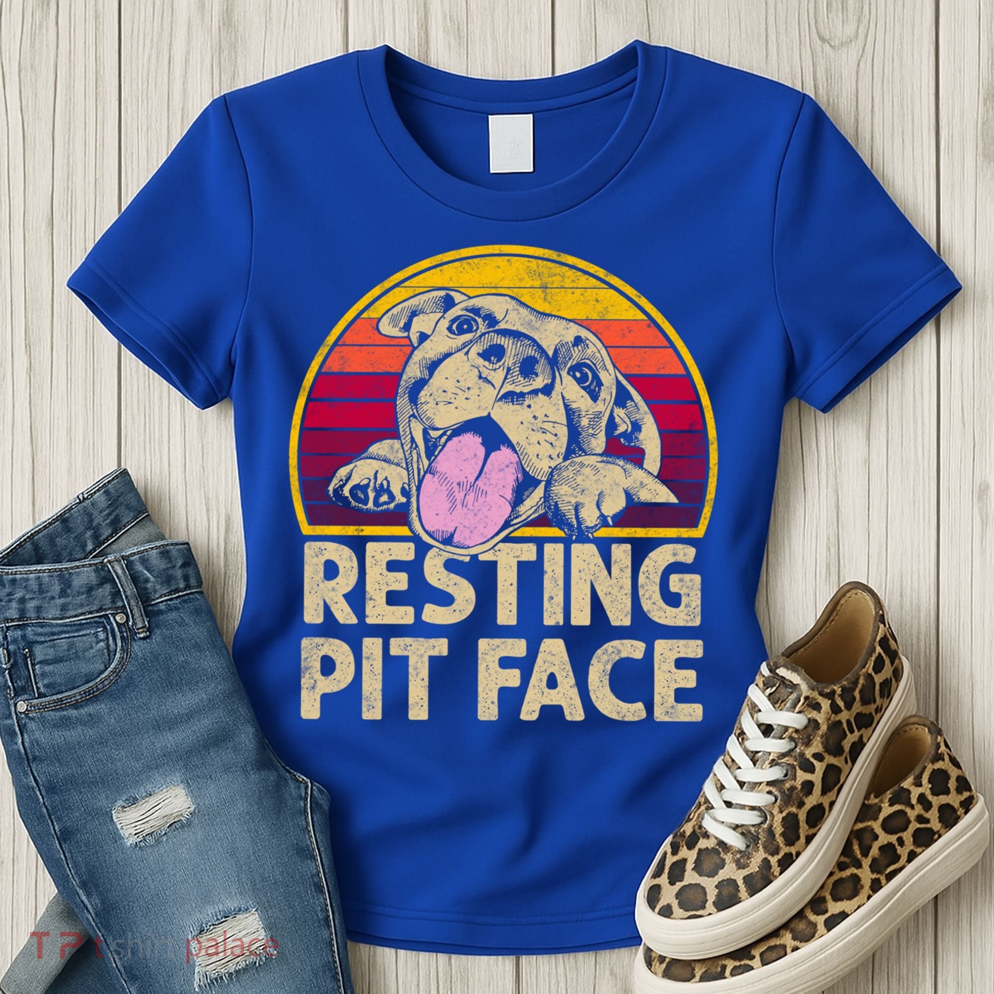 Dog Pitbull Resting Pit Face Funny Gift For Pitbull Lovers Gift Women's T-Shirt