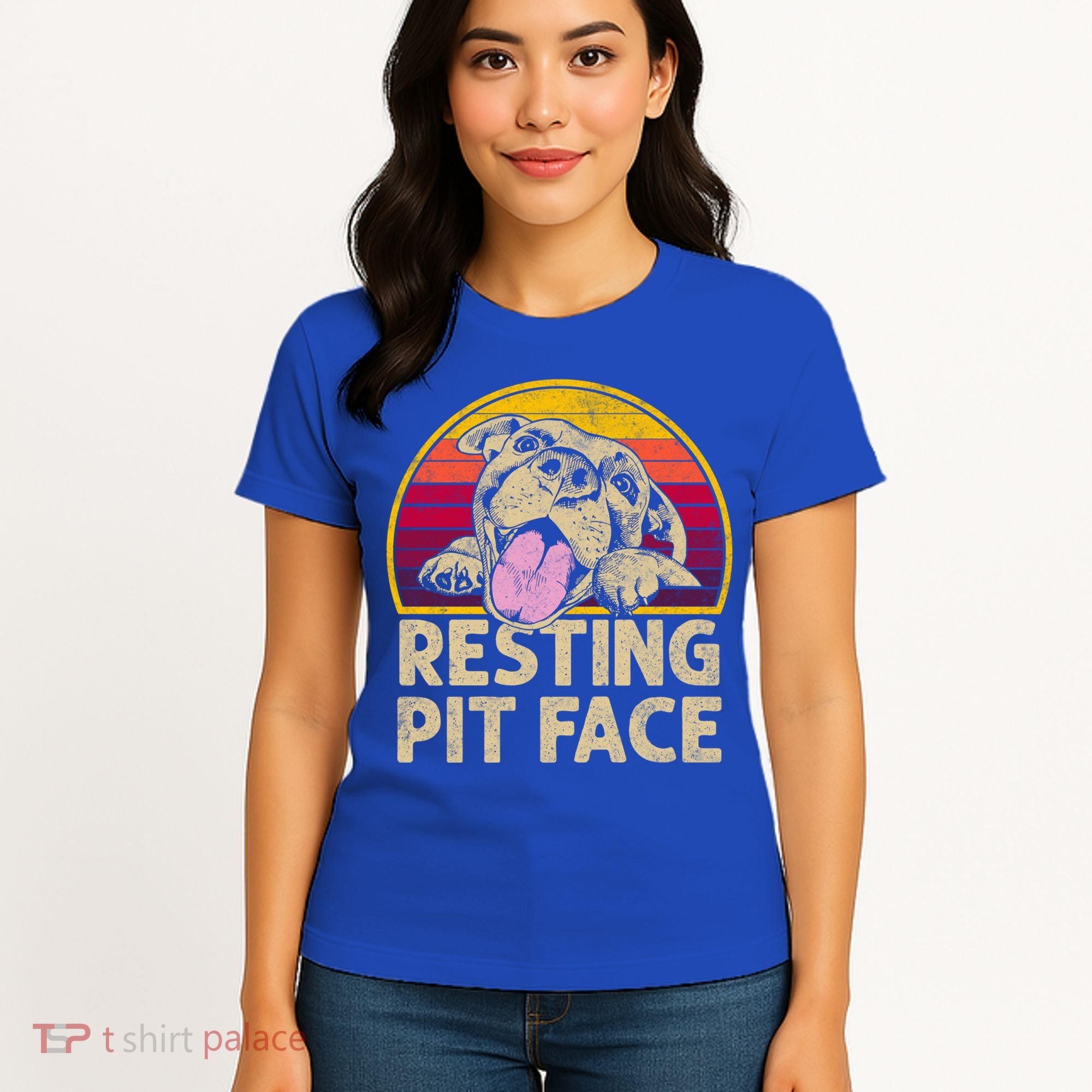 Dog Pitbull Resting Pit Face Funny Gift For Pitbull Lovers Gift Women's T-Shirt