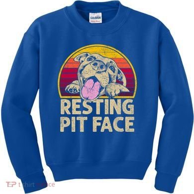 Dog Pitbull Resting Pit Face Funny Gift For Pitbull Lovers Gift Kids Sweatshirt
