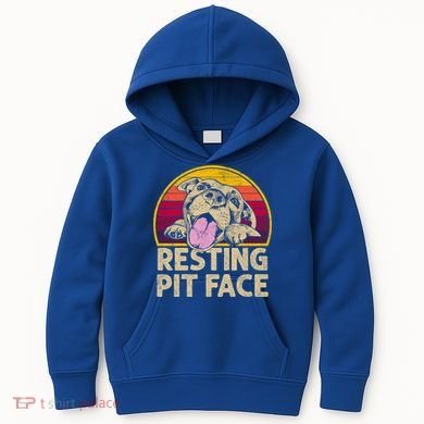 Dog Pitbull Resting Pit Face Funny Gift For Pitbull Lovers Gift Kids Hoodie