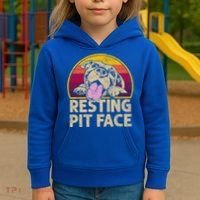 Dog Pitbull Resting Pit Face Funny Gift For Pitbull Lovers Gift Kids Hoodie thumb 3