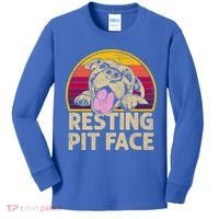 Dog Pitbull Resting Pit Face Funny Gift For Pitbull Lovers Gift Kids Long Sleeve Shirt thumb 0