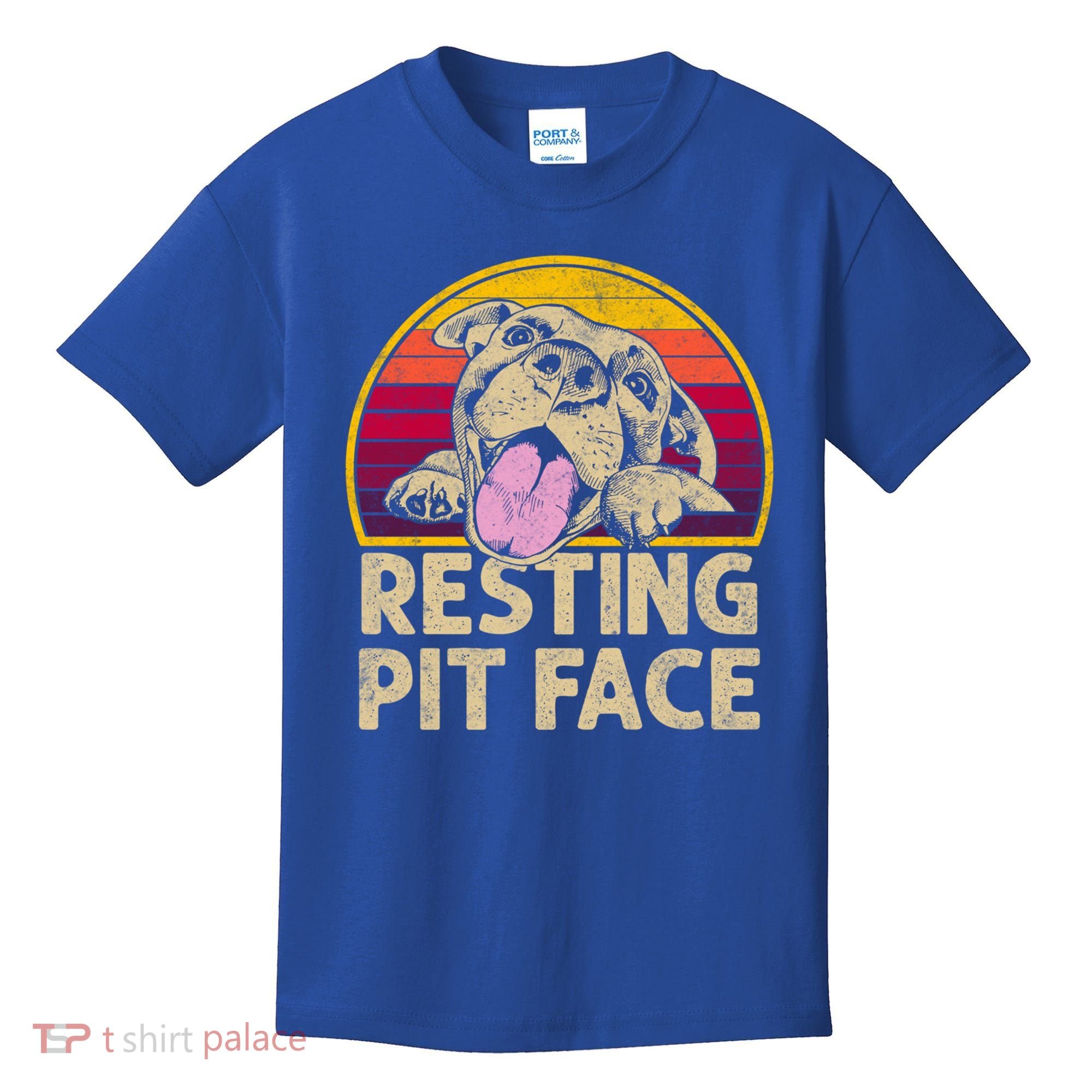 Dog Pitbull Resting Pit Face Funny Gift For Pitbull Lovers Gift Kids T-Shirt