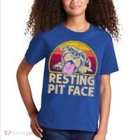 Dog Pitbull Resting Pit Face Funny Gift For Pitbull Lovers Gift Kids T-Shirt thumb 2