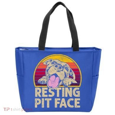 Dog Pitbull Resting Pit Face Funny Gift For Pitbull Lovers Gift Tote Bag