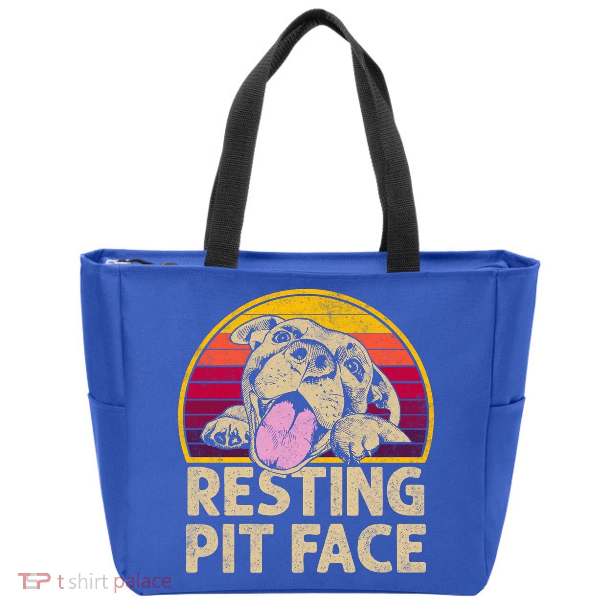 Dog Pitbull Resting Pit Face Funny Gift For Pitbull Lovers Gift Tote Bag