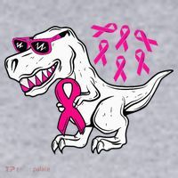 Dinosaur Pink Ribbon Breast Cancer Awareness Month Warrior Women's Sweatshirt thumb 2