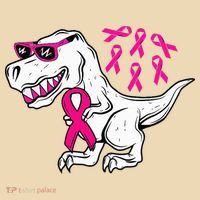 Dinosaur Pink Ribbon Breast Cancer Awareness Month Warrior Tote Bag thumb 4