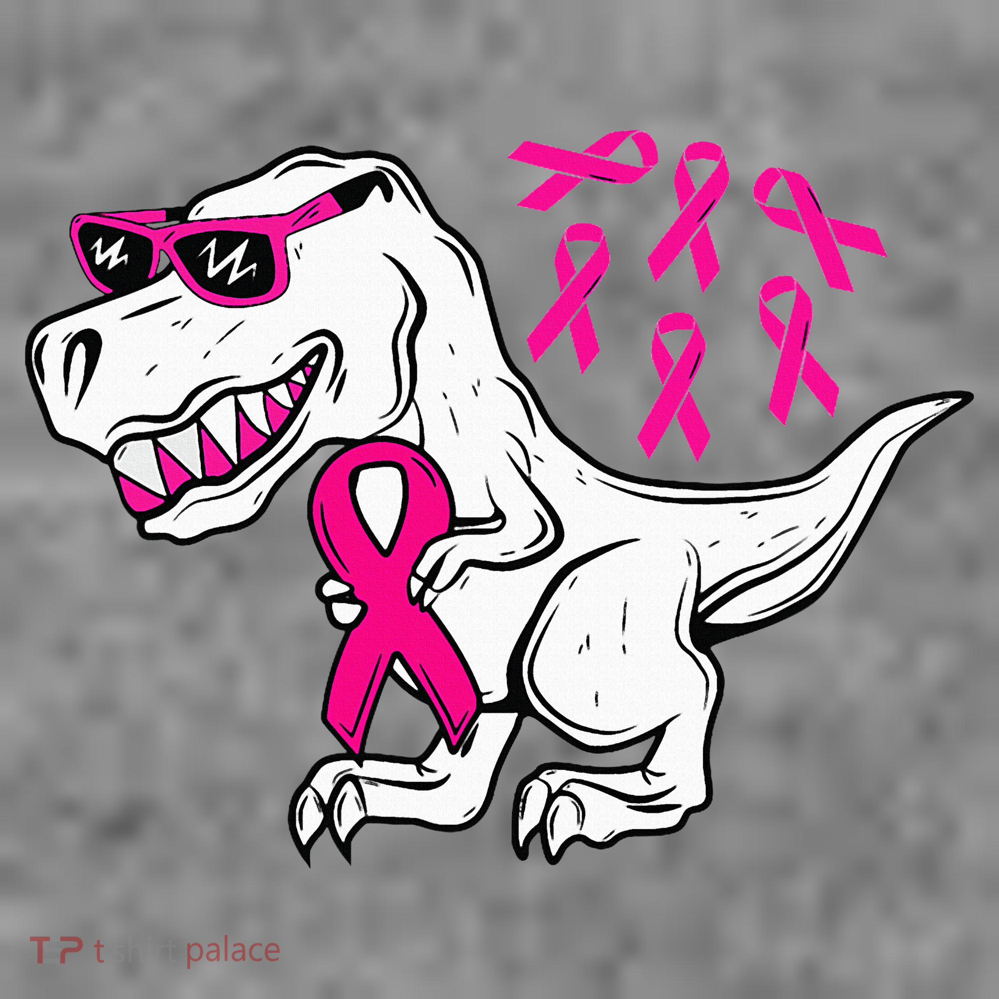 Dinosaur Pink Ribbon Breast Cancer Awareness Month Warrior Toddler Hoodie