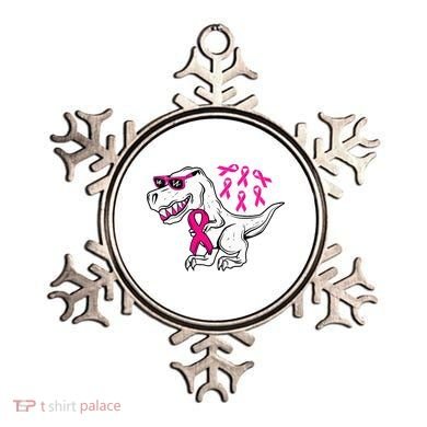 Dinosaur Pink Ribbon Breast Cancer Awareness Month Warrior Ornament