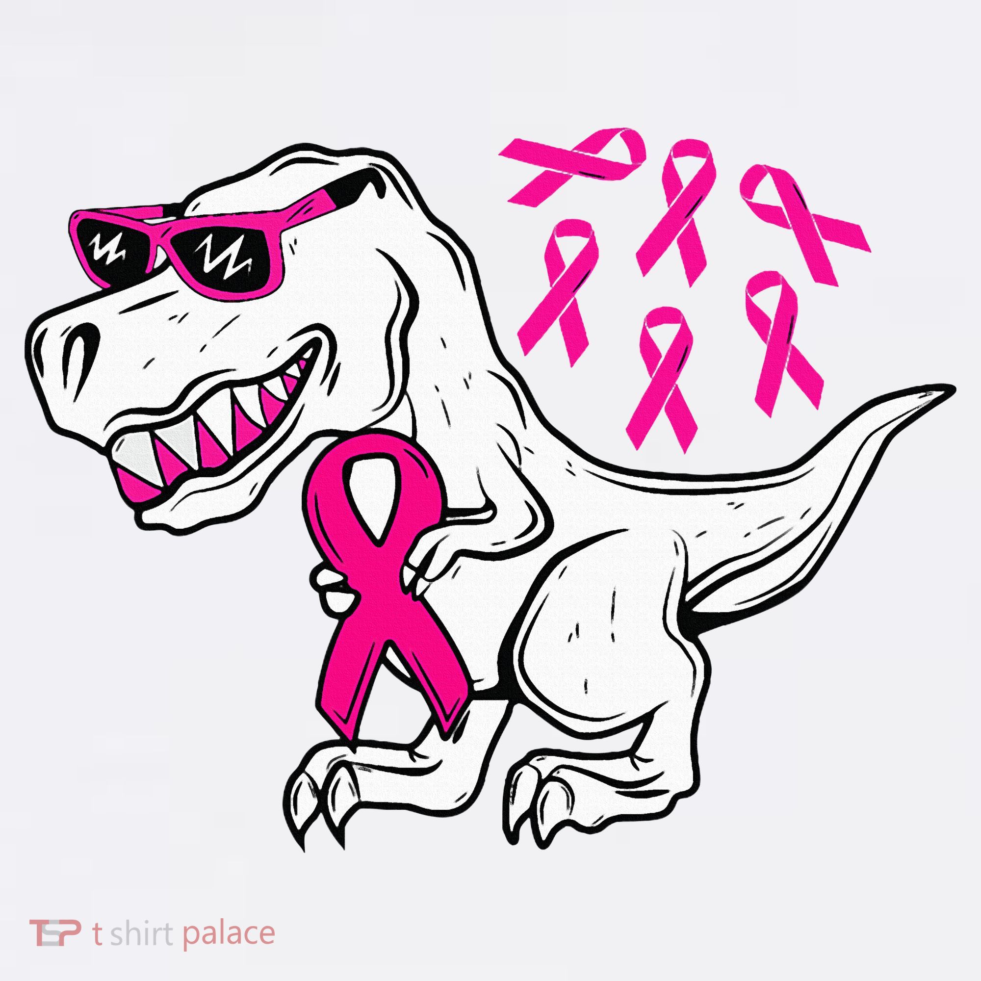 Dinosaur Pink Ribbon Breast Cancer Awareness Month Warrior Women's Tank Top