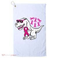 Dinosaur Pink Ribbon Breast Cancer Awareness Month Warrior Golf Towel thumb 0