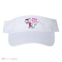 Dinosaur Pink Ribbon Breast Cancer Awareness Month Warrior Visor thumb 0