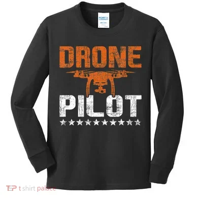 Drone Pilot Rc Flight Operator Quadcopter Flying Expert Kids Long Sleeve Shirt
