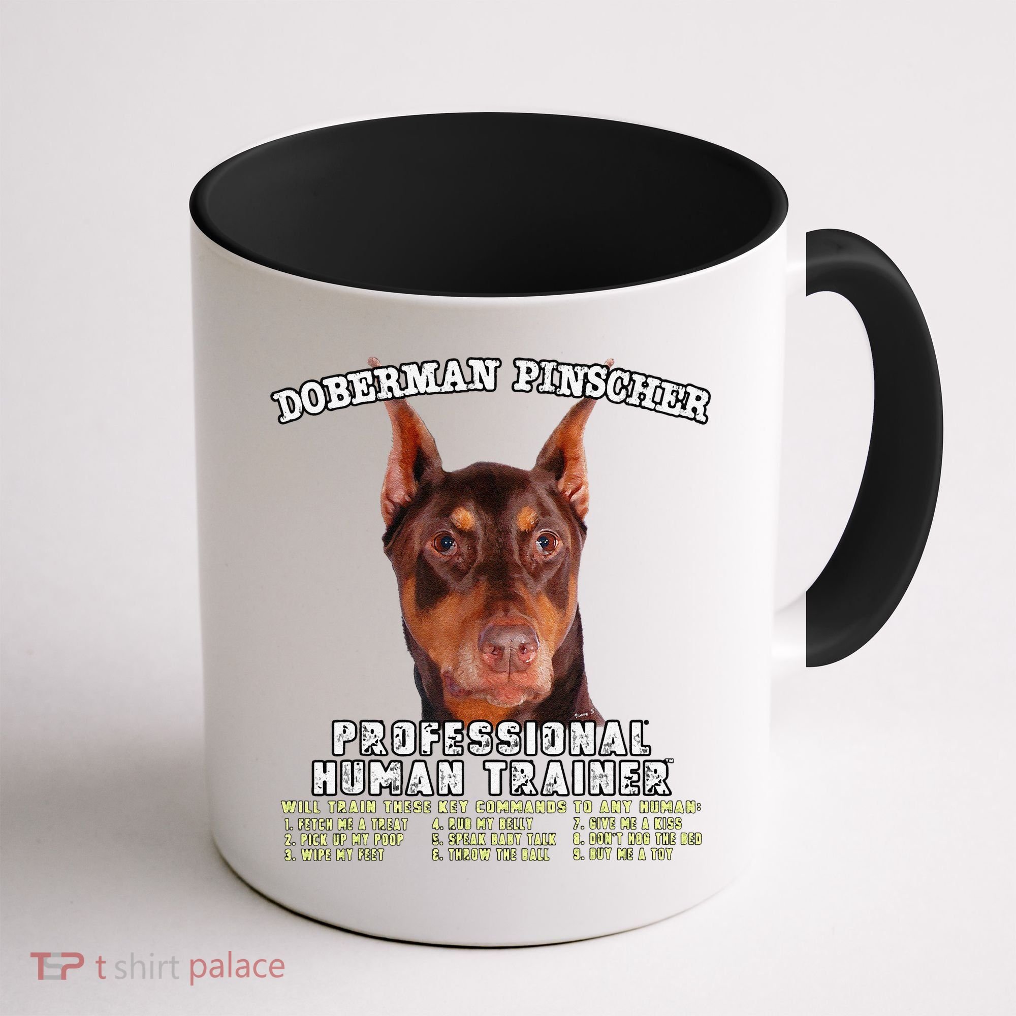 Doberman Pinscher Red Professional Human Trainer Cute Dog Coffee Mug