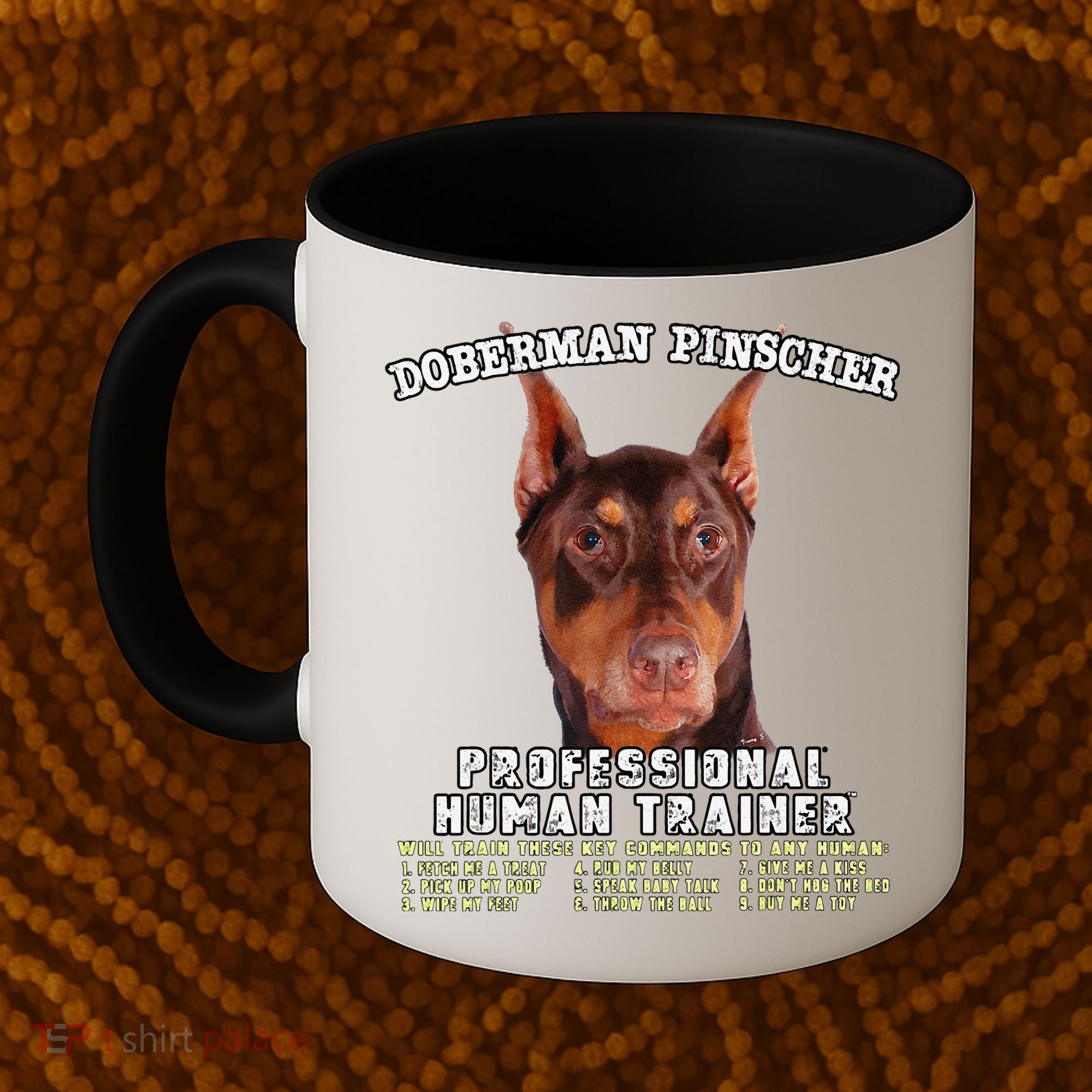 Doberman Pinscher Red Professional Human Trainer Cute Dog Coffee Mug