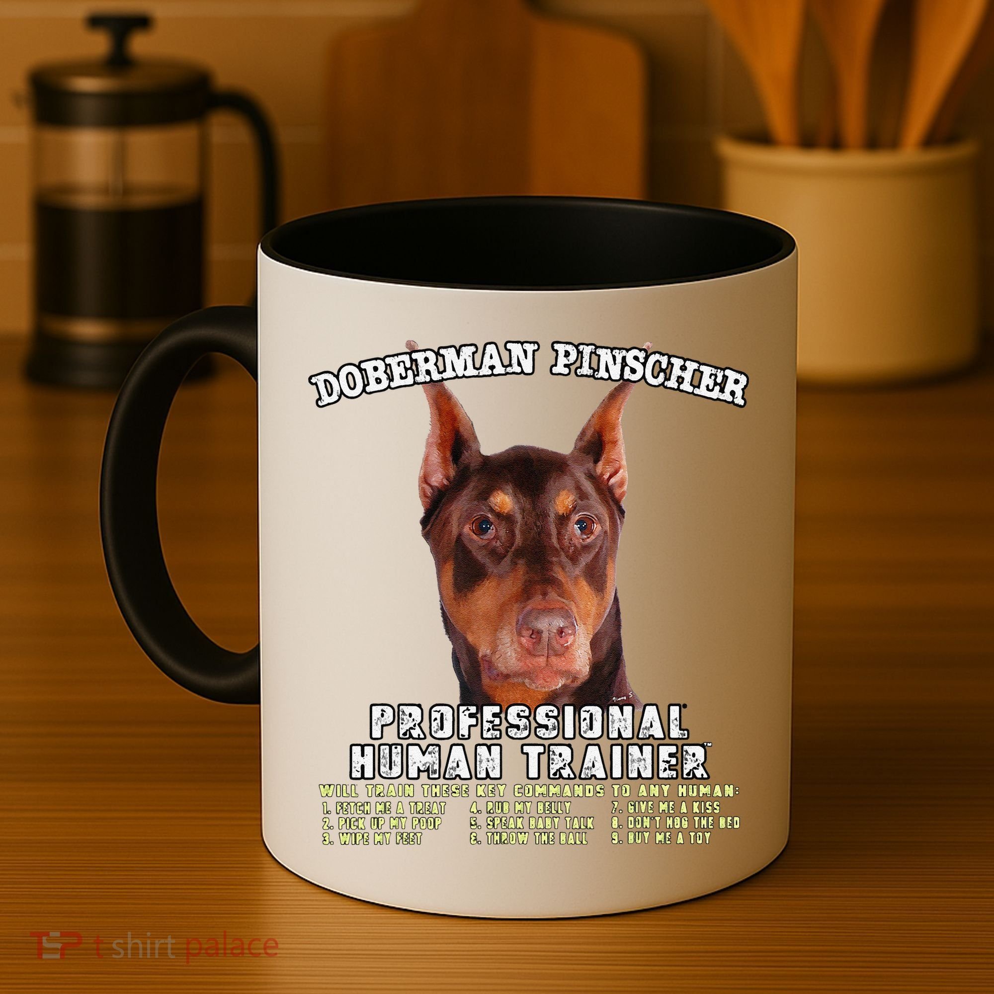 Doberman Pinscher Red Professional Human Trainer Cute Dog Coffee Mug