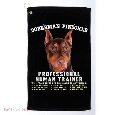 Doberman Pinscher Red Professional Human Trainer Cute Dog Golf Towel