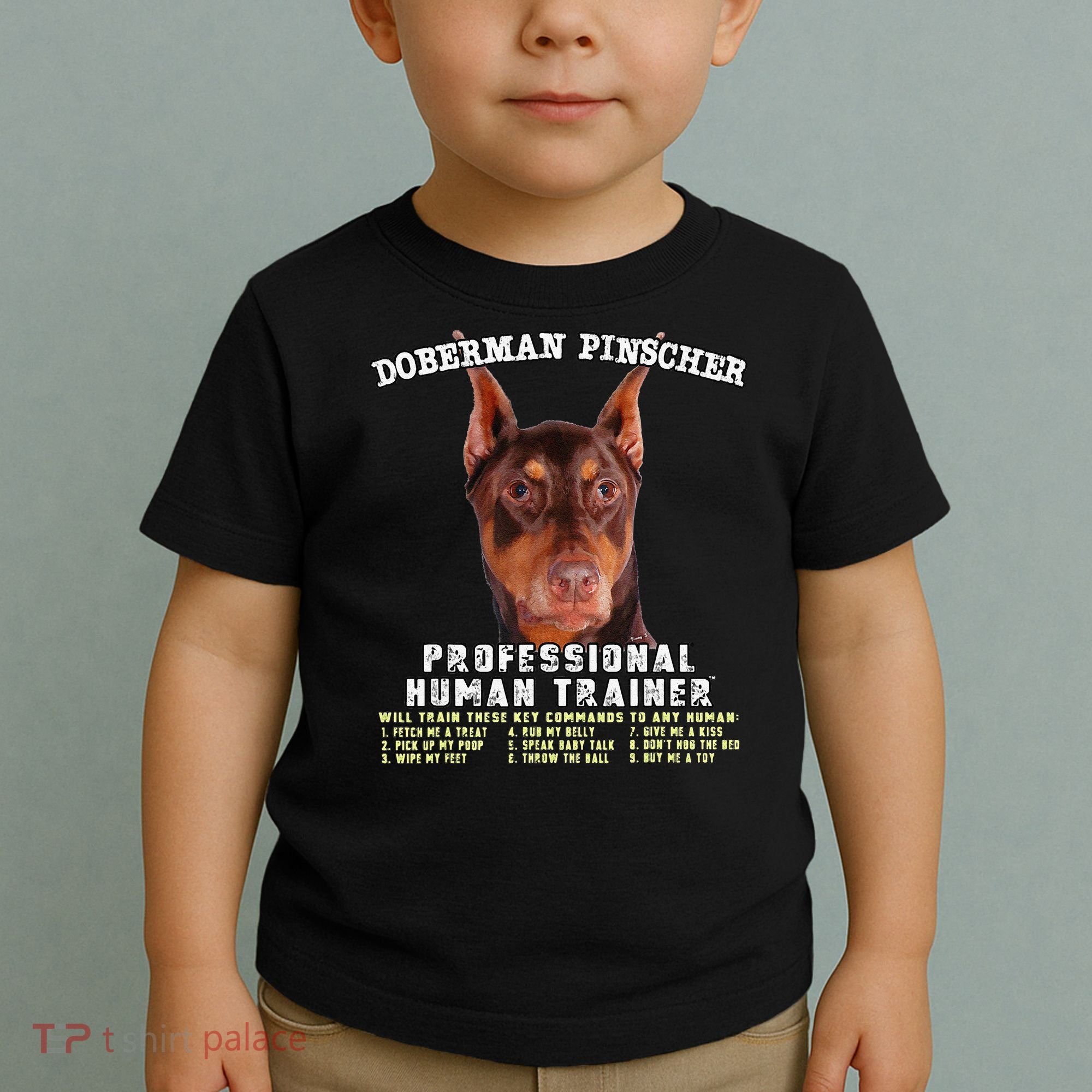 Doberman Pinscher Red Professional Human Trainer Cute Dog Toddler T-Shirt