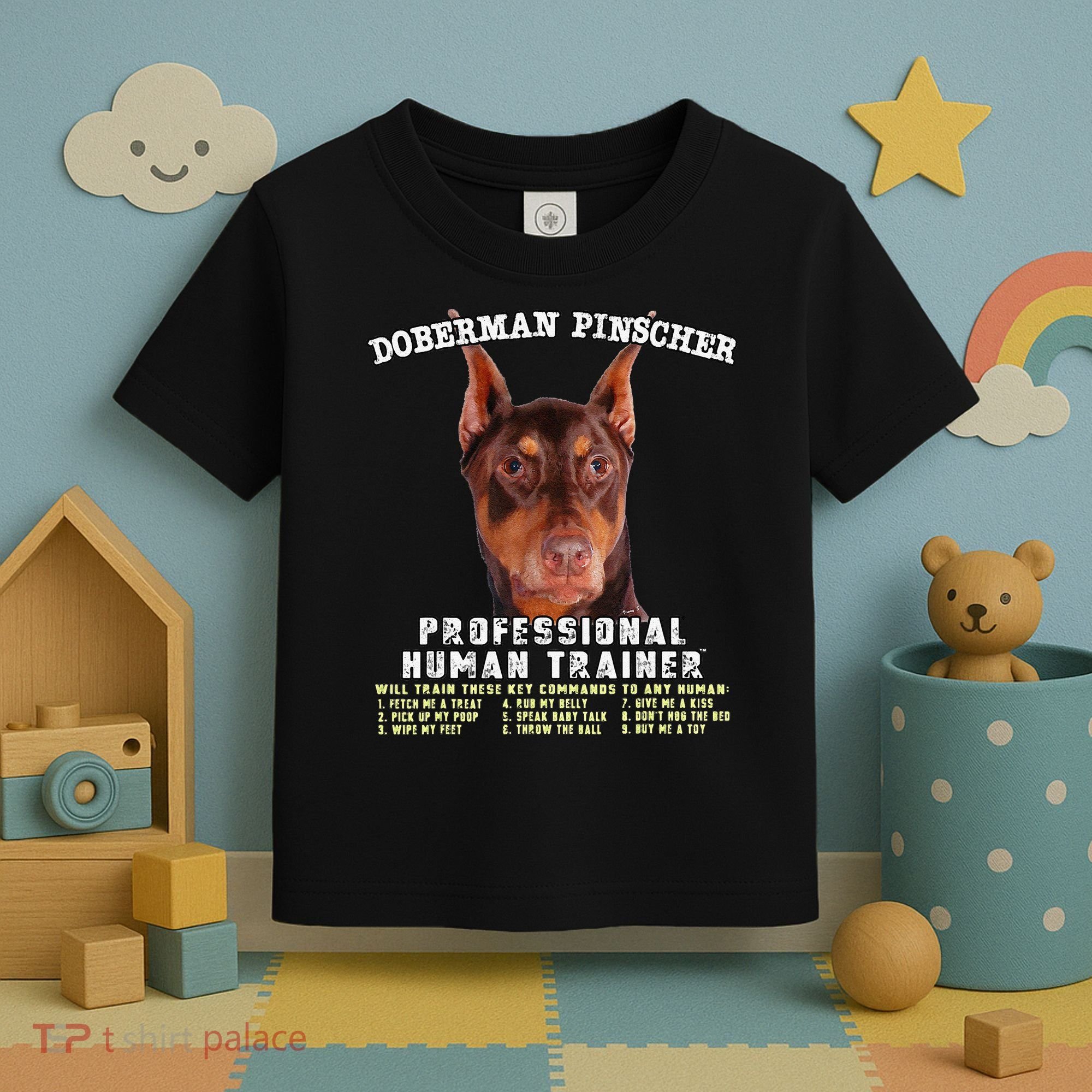 Doberman Pinscher Red Professional Human Trainer Cute Dog Toddler T-Shirt