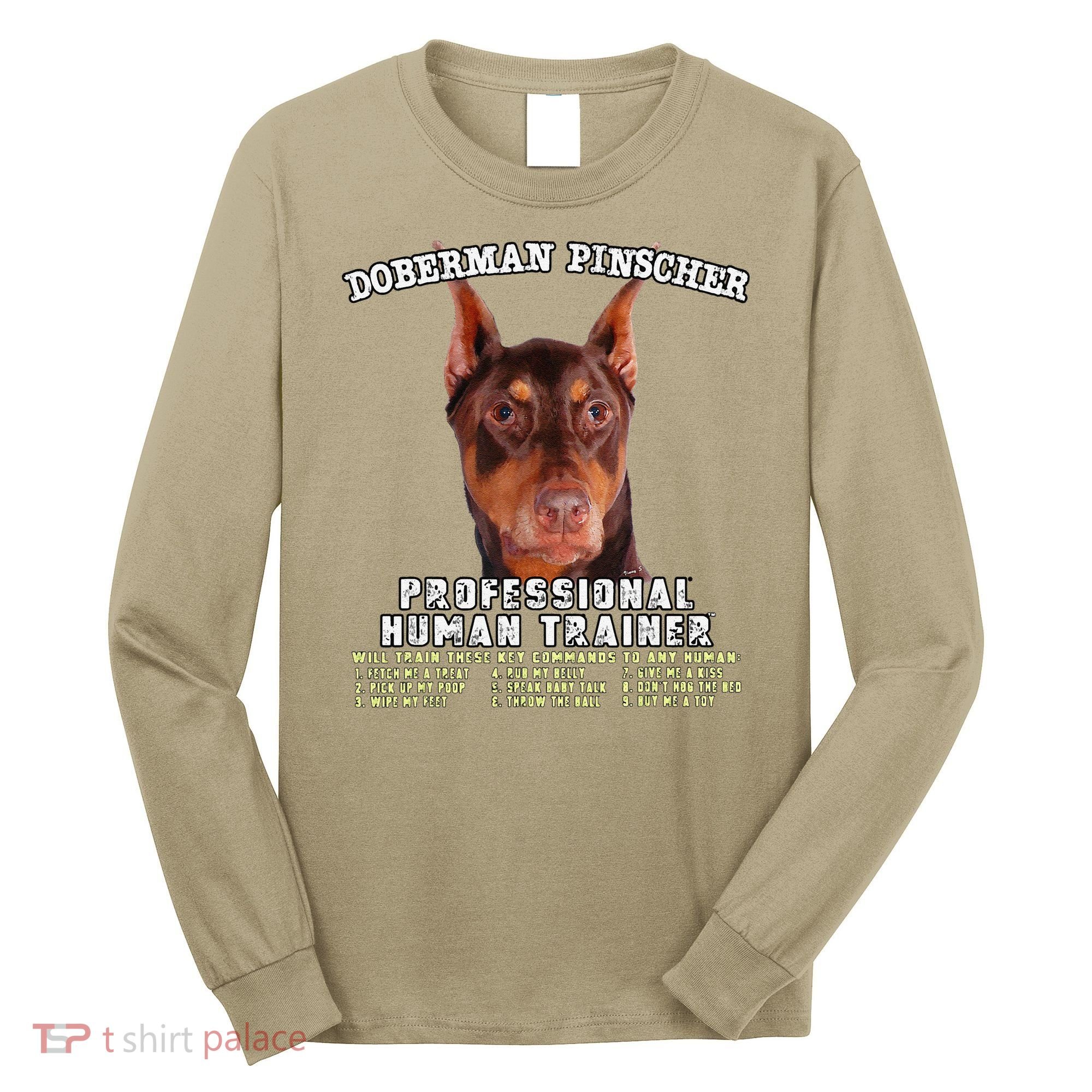 Doberman Pinscher Red Professional Human Trainer Cute Dog Long Sleeve Shirt