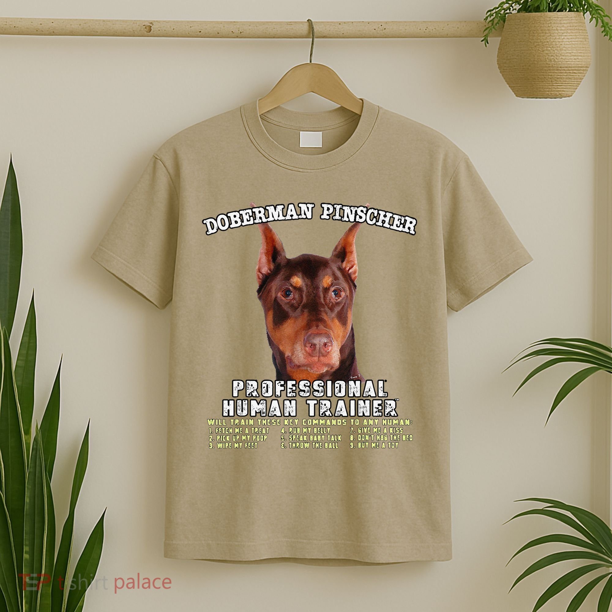 Doberman Pinscher Red Professional Human Trainer Cute Dog T-Shirt