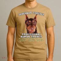 Doberman Pinscher Red Professional Human Trainer Cute Dog T-Shirt thumb 3